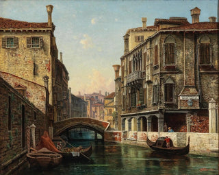 Venezia, vista del canale sotto il portico del bosco di querce - Hermann Oskar Schwan — vista dell’opera