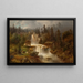 Figures devant un moulin dans un paysage fluviale montano alle cascate del mulino - Hermann Ottomar Herzog — quadro incorniciato alla parete