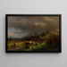 Paesaggio con un mulino a vento - Hermann Ottomar Herzog — quadro incorniciato alla parete