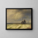 Due navi sulla riva del mare - Hermann Ottomar Herzog — quadro incorniciato alla parete
