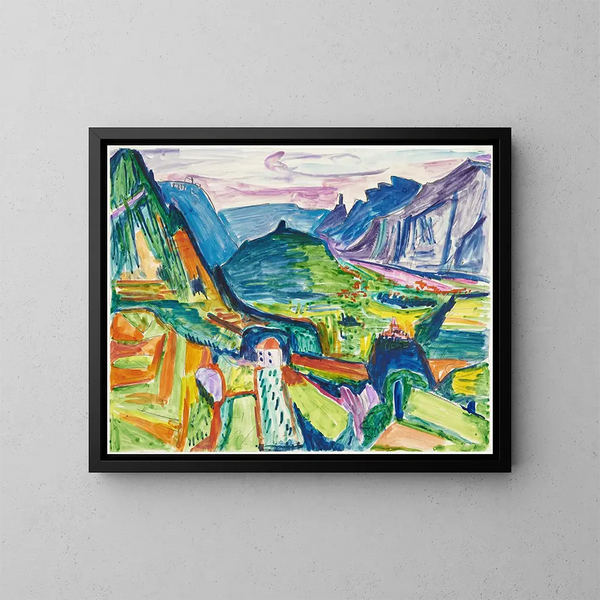 Paesaggio ticinese vicino a Chiasso - Hermann Scherer — quadro incorniciato alla parete