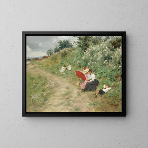 Una uscita estiva - Hermann Seeger — quadro incorniciato alla parete
