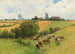 gregge di animali in un paesaggio estivo - Hermann Seeger — vista dell’opera