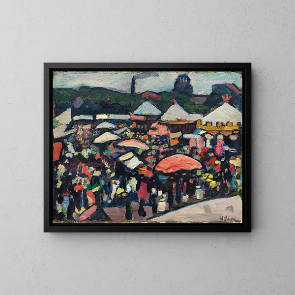 Fiera al Kesselbrink a Bielefeld - Hermann Stenner — quadro incorniciato alla parete