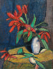 Fiori rossi in un vaso bianco - Hermann Stenner — vista dell’opera