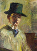 Autoritratto con cappello alto e sigaretta - Hermann Stenner — vista dell’opera