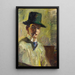 Autoritratto con cappello alto e sigaretta - Hermann Stenner — quadro incorniciato alla parete