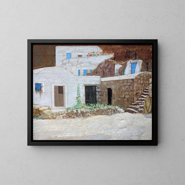 Le porte blu di Ponza - Hermann Urban — quadro incorniciato alla parete
