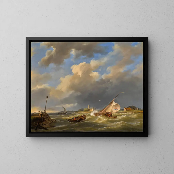 Bateaux en mer - Hermanus Koekkoek — quadro incorniciato alla parete