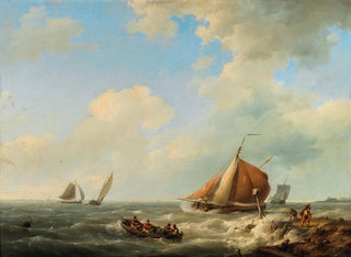 Hermanus Koekkoek - Fishermen on the Shore.webp