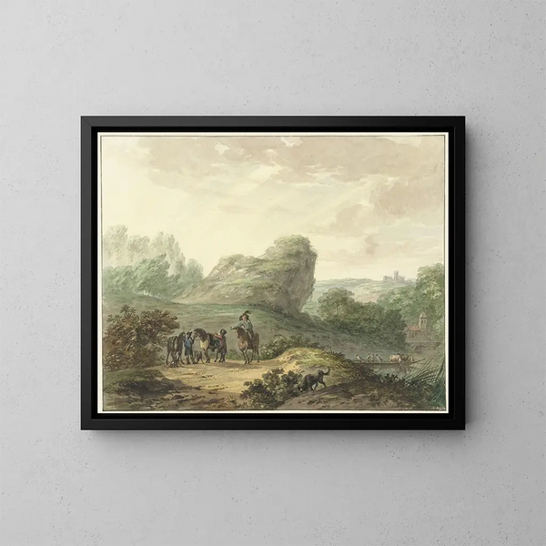 Paesaggio con cavalieri - Hermanus Numan — quadro incorniciato alla parete