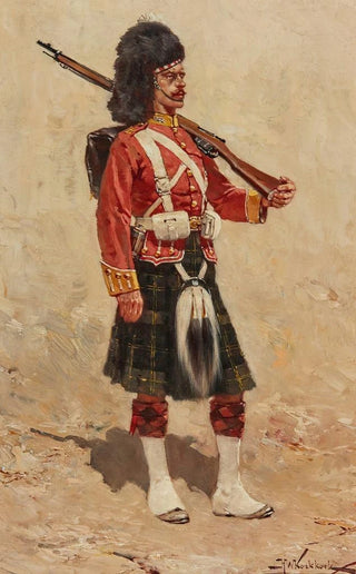 Hermanus Willem Koekkoek - A Private In The Gordon Highlanders.webp