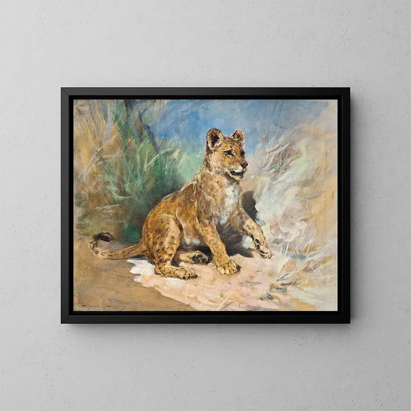 Un leoncino - Heywood Hardy — quadro incorniciato alla parete