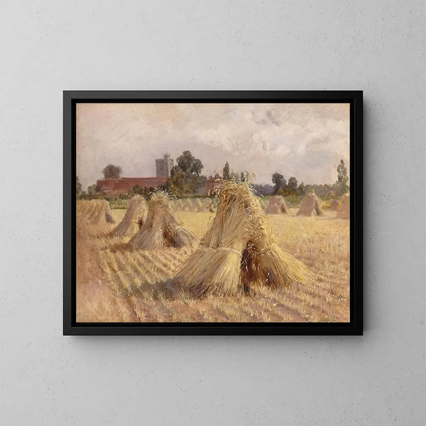 Le mulini di mais vicino alla chiesa di Bray - Heywood Hardy — quadro incorniciato alla parete