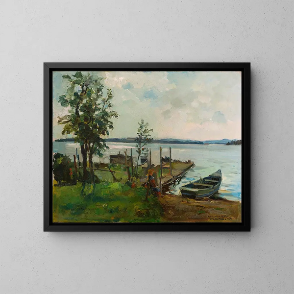 sull'isola delle donne - Hiasl Maier-Erding — quadro incorniciato alla parete