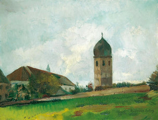 Edificio del monastero con campanile, isola delle donne - Hiasl Maier-Erding — vista dell’opera