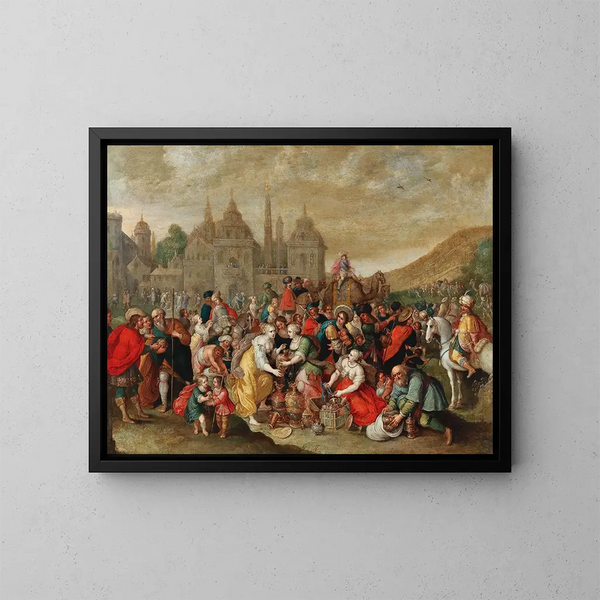 La partenza degli Israeliti dall'Egitto - Hieronymus Francken III — quadro incorniciato alla parete