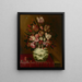 Nature morte con fiori in un vaso di porcellana su un tavolo drappeggiato - Hieronymus Wechinger — quadro incorniciato alla parete