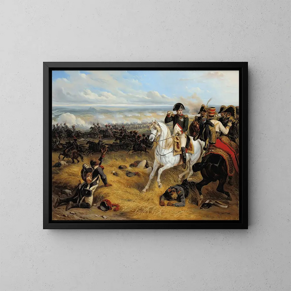 Napoleone a Wagram - Hippolyte Bellangé — quadro incorniciato alla parete