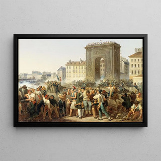 Hippolyte Lecomte - Combat de la porte SaintDenis 28 juillet 1830.webp