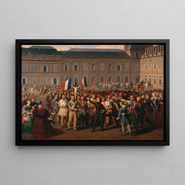 Hippolyte Lecomte - Les polytechniciens portant le crucifix sauv de la chapelle des Tuileries lors des meutes du 24 fvrier 1848.webp