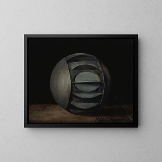 Sfera metallica utilizzata durante l'assedio del 1870-71 per il trasporto di messaggi via acqua - Hélène Vonoven — quadro incorniciato alla parete