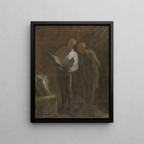 Collezionisti di stampe - Honoré Daumier — quadro incorniciato alla parete