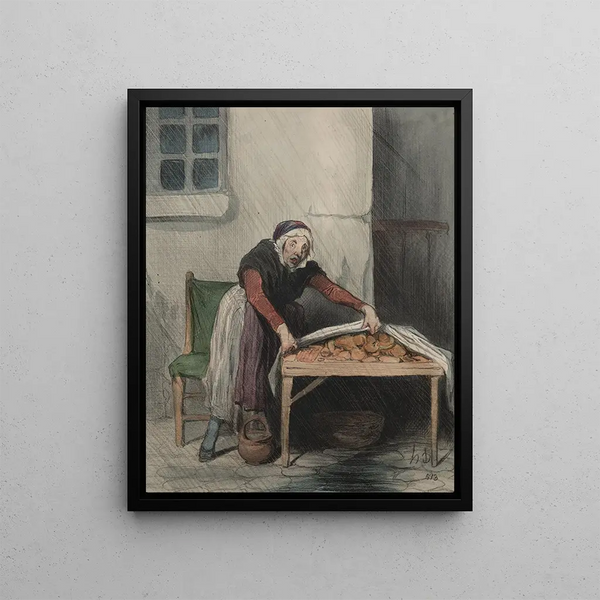 Tutti hanno paura dell'acqua fredda - Honoré Daumier — quadro incorniciato alla parete