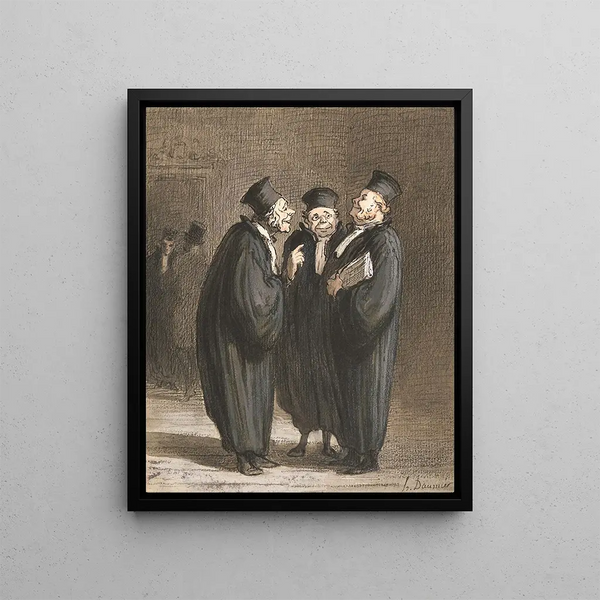I tre giudici - Honoré Daumier — quadro incorniciato alla parete