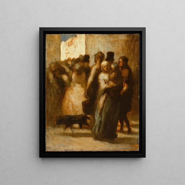 Nella strada - Honoré Daumier — quadro incorniciato alla parete