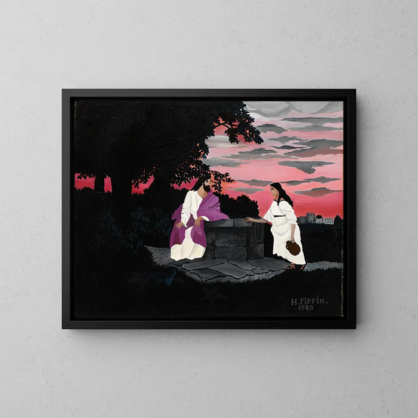 Il Cristo e la donna samaritana - Horace Pippin — quadro incorniciato alla parete