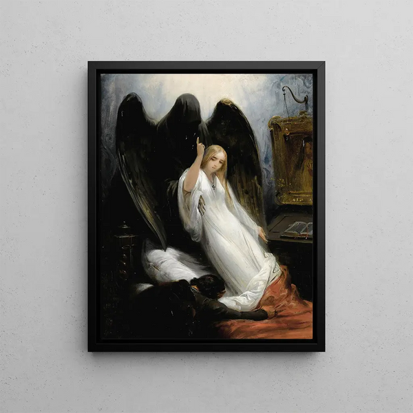 La Mort et la Jeune Fille - Horace Vernet — quadro incorniciato alla parete