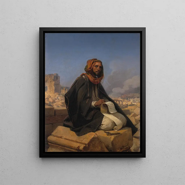 Jérémie sulle rovine di Gerusalemme - Horace Vernet — quadro incorniciato alla parete