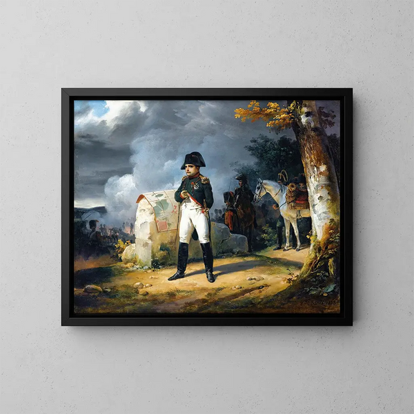 Napoleone a Charleroi, giugno 1815 - Horace Vernet — quadro incorniciato alla parete