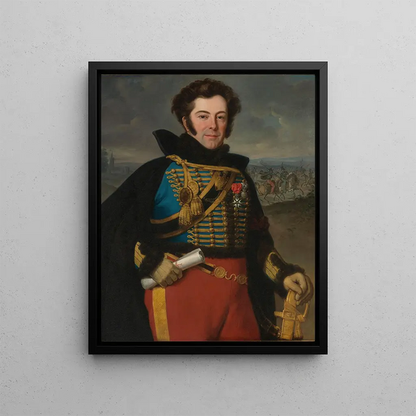 Ritratto del colonnello Auguste Frédéric Bon Amour Marquis de Talhout - Horace Vernet — quadro incorniciato alla parete