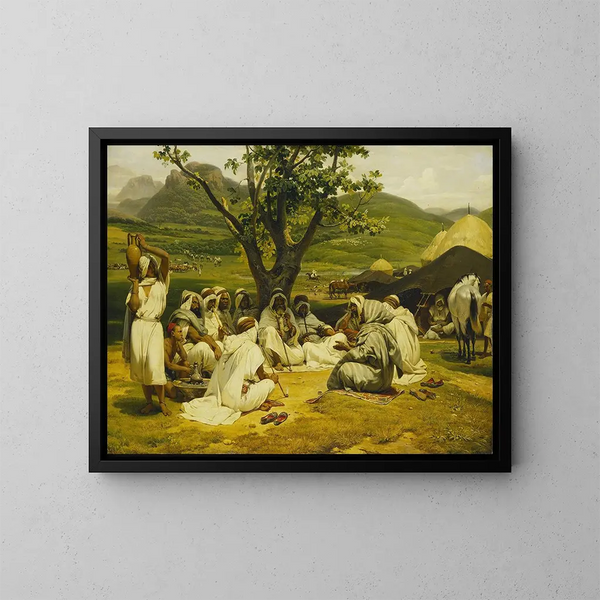 Il narratore arabo - Horace Vernet — quadro incorniciato alla parete