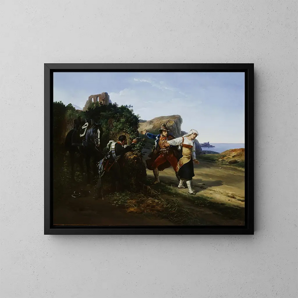 Le brigand trahi - Horace Vernet — quadro incorniciato alla parete