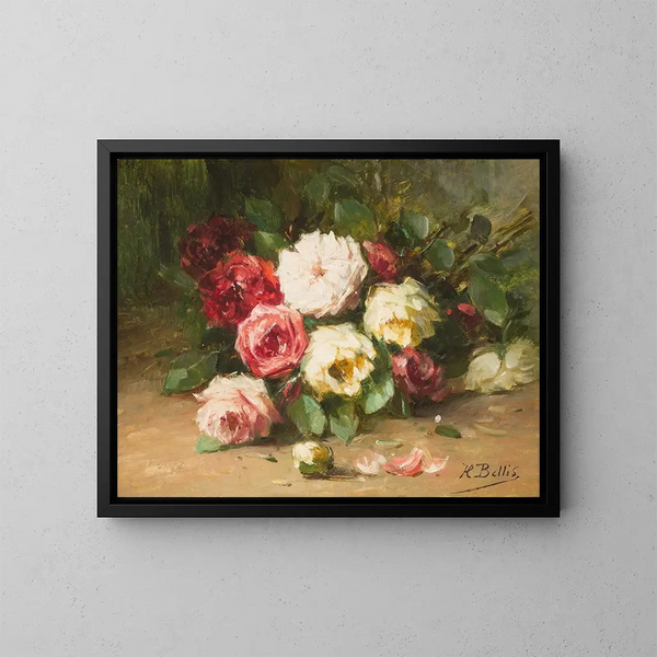 Nature morte aux roses - Hubert Bellis — quadro incorniciato alla parete