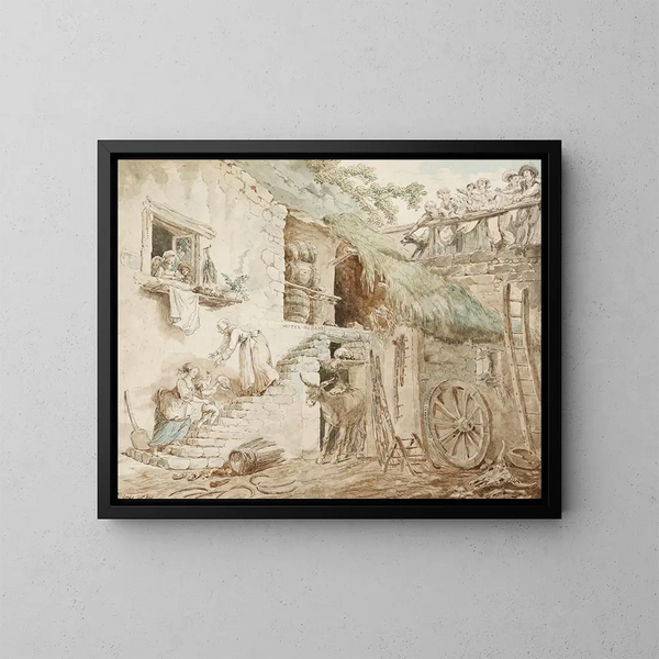Allegoria della caduta della famiglia del Barry - Hubert Robert — quadro incorniciato alla parete