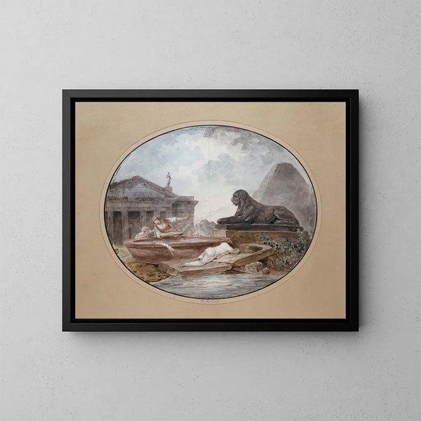 Caprice architettonico - Hubert Robert — quadro incorniciato alla parete