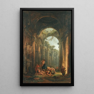 Hubert Robert - Classical Ruins With Soldiers Gambling.webp