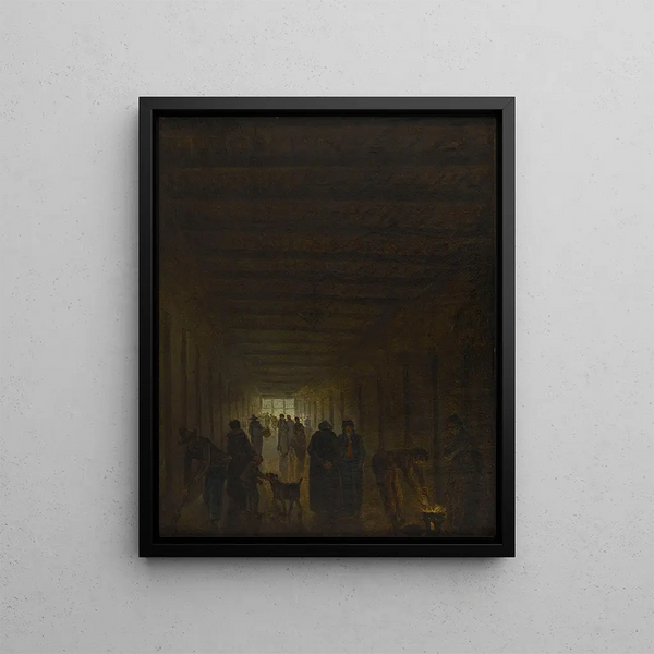 Corridoio della prigione di Saint-Lazare - Hubert Robert — quadro incorniciato alla parete