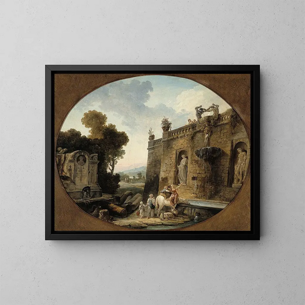 L'Abreuvoir - Hubert Robert — quadro incorniciato alla parete