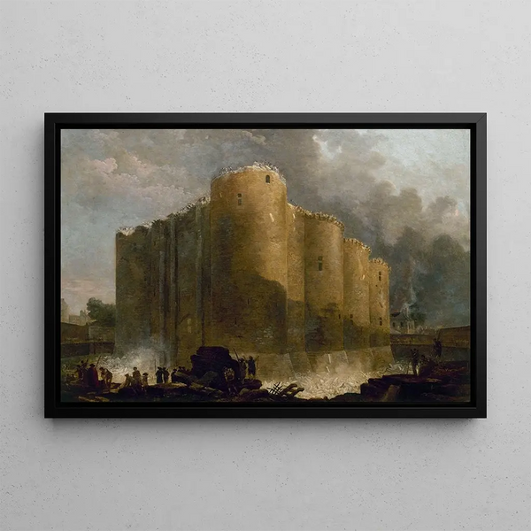La Bastille nei primi giorni della sua demolizione - Hubert Robert — quadro incorniciato alla parete
