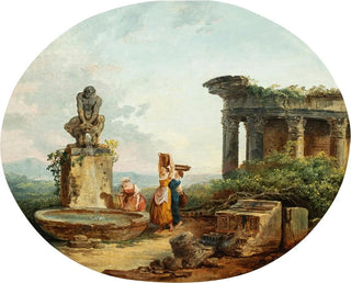 Hubert Robert - Landscape with washerwomen at a fountain.webp