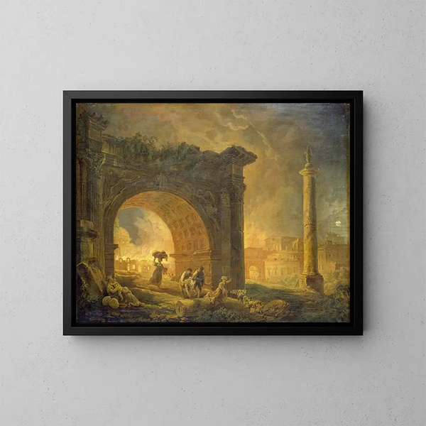 Rovine romane - Hubert Robert — quadro incorniciato alla parete