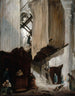 Scultore che lavora sulla statua di un santo, San Pietro di Roma - Hubert Robert — vista dell’opera