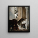 Scultore che lavora sulla statua di un santo, San Pietro di Roma - Hubert Robert — quadro incorniciato alla parete