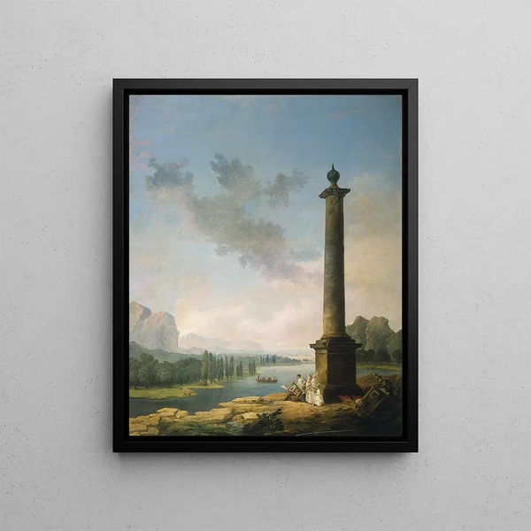 La colonna - Hubert Robert — quadro incorniciato alla parete