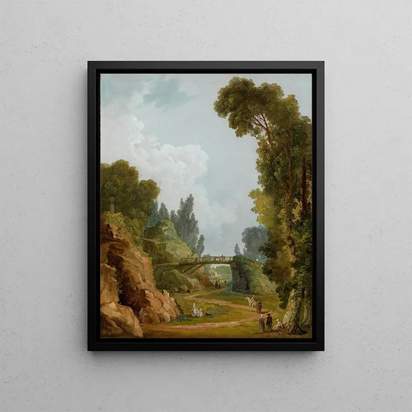 Le Pont Rustico Château de Méréville Francia - Hubert Robert — quadro incorniciato alla parete